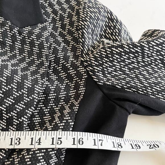 Yoana Baraschi Black White Geometric Pattern One Button Blazer Jacket Size 10 - Picture 6 of 9
